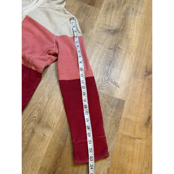 Fat Face Airlie Quarter Zip Pullover Sweater Color Block Red Pink Cream 4 - Picture 5 of 8